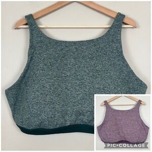 Heather Gray and Purple Sports Bra
